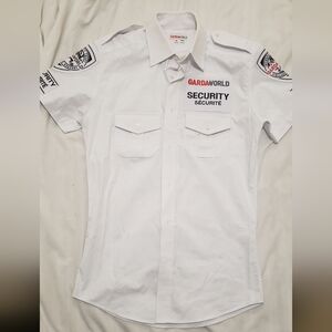 Women's White Security Button Down Shirt